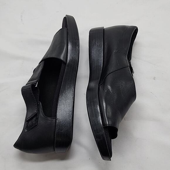 ■MUNRO■PEYTON●BLACK LEATHER SANDAL SLIGHT PLATFORM VELCRO STRAP LADIES 7■NWOB😍 - Picture 10 of 16
